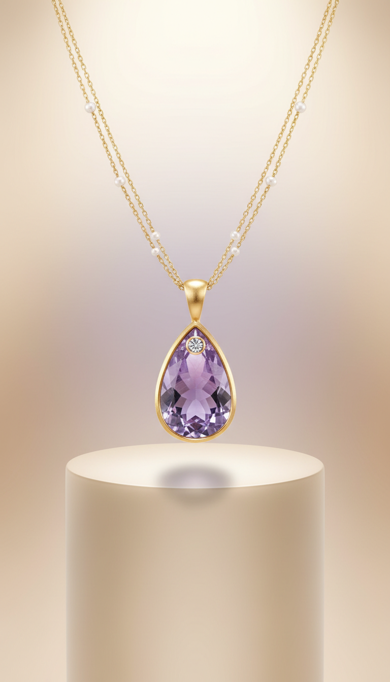 Semi-Precious Stone Pendant Necklace