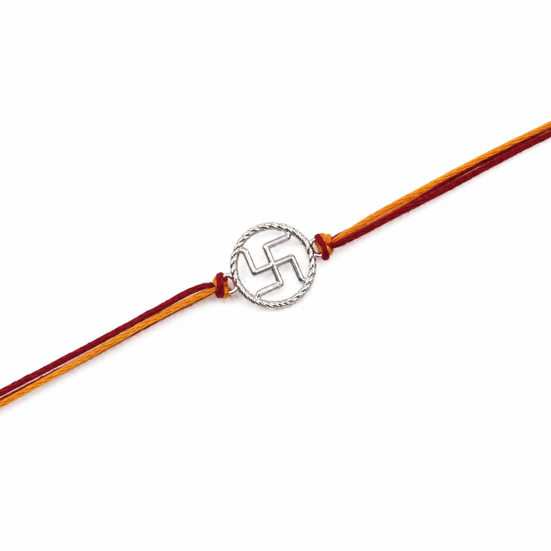 Auspicious Silver Swastik Rakhi for Brother