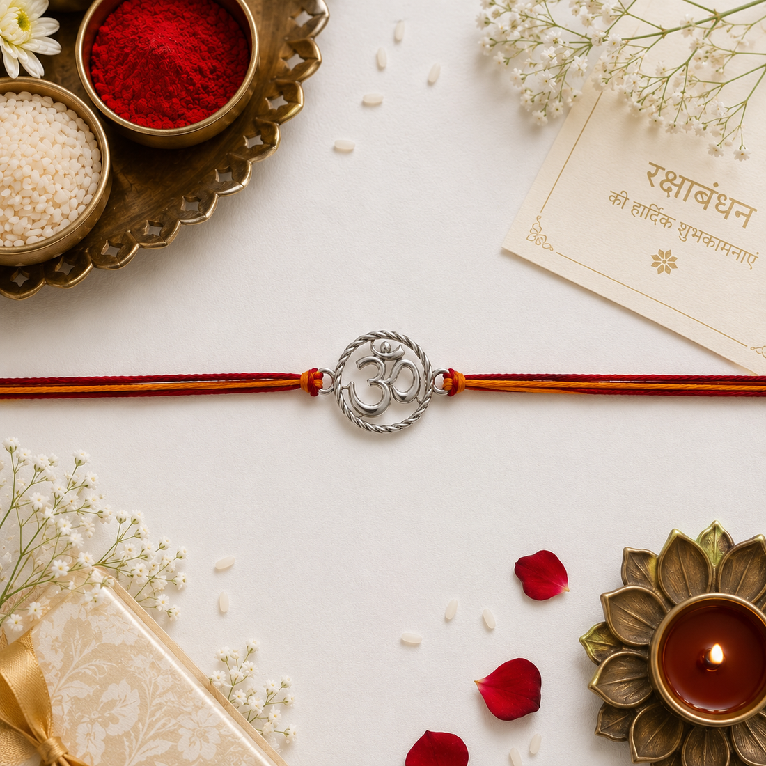 Handcrafted Sterling Silver Om Rakhi