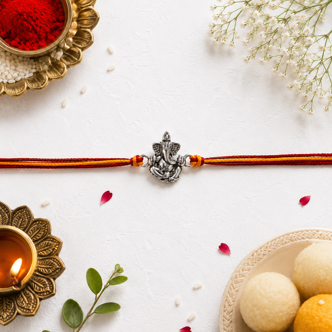 925 Silver Ganesha Rakhi | Raksha Bandhan Special