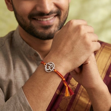 Handcrafted Sterling Silver Om Rakhi