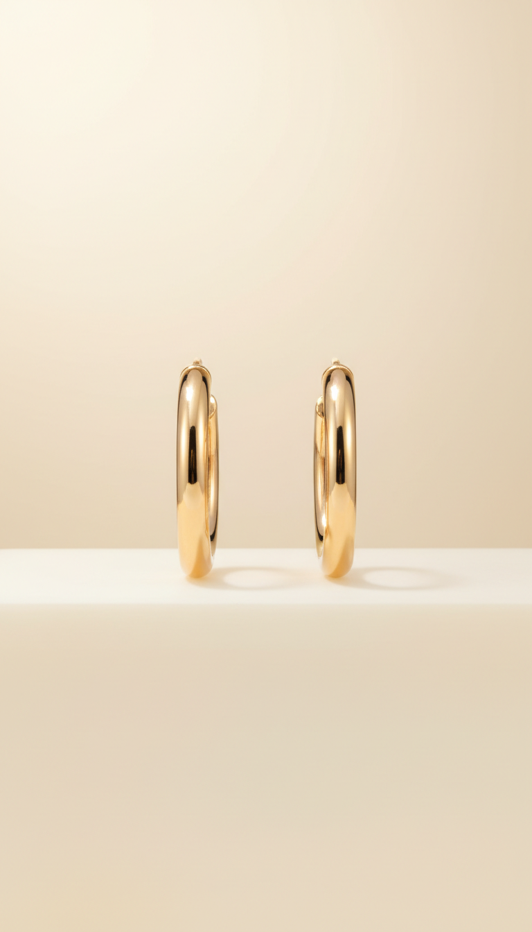 Gold-Plated Classic Hoop Earrings