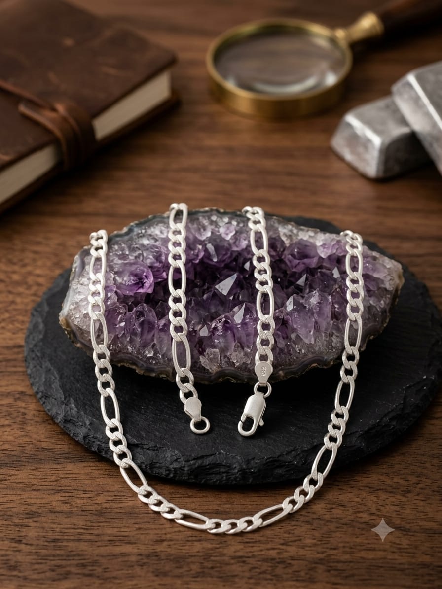 Elegant Sterling Silver Cylinder & Bead Station Chain Necklace | Minimalist Dainty Ball Link Chain