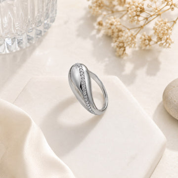 925 Sterling Silver Wave Adjustable Ring