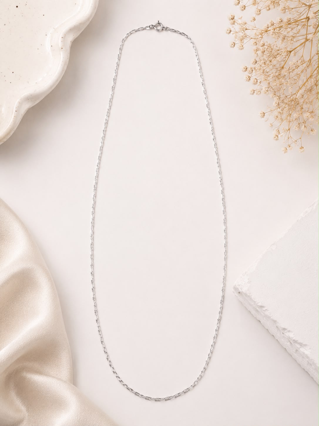 925 Sterling Silver Box Chain Necklace | Minimalist Italian Silver Chain for Women & Men