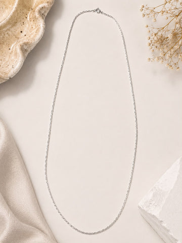 925 Sterling Silver Box Chain Necklace | Minimalist Italian Silver Chain for Women & Men